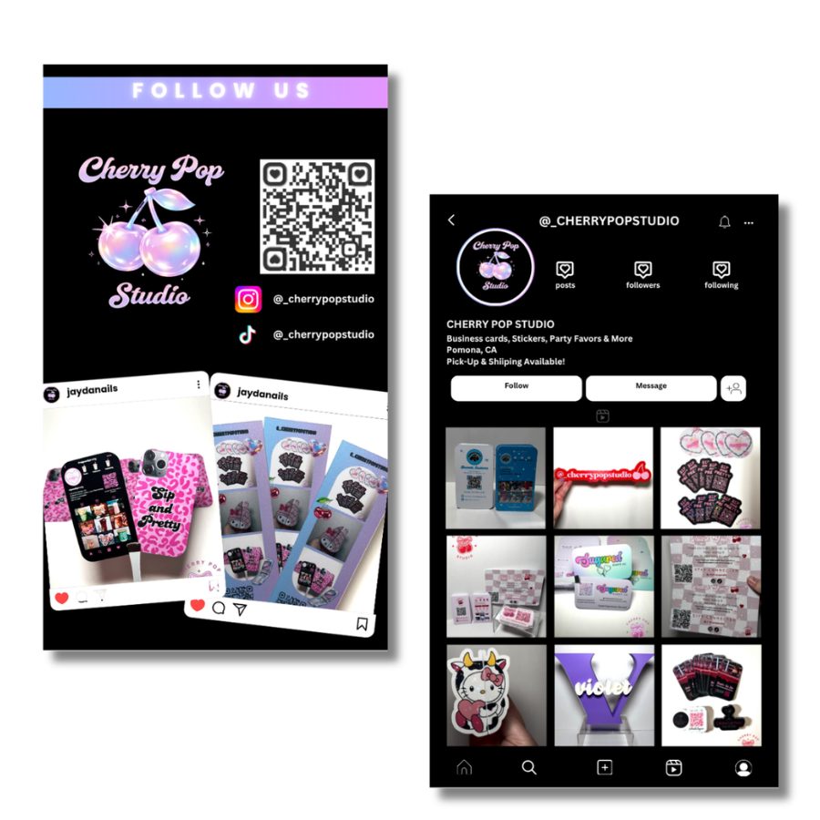 Double-Sided Instagram Business Cards | Holographic or Glossy Finish